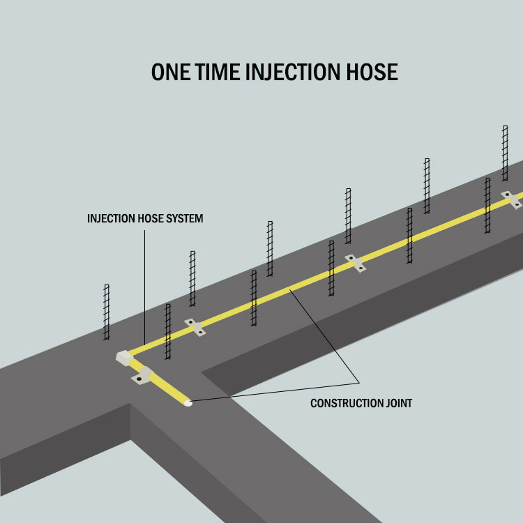 one time injection hose tube for construction joint